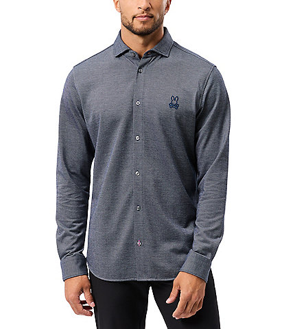 Psycho Bunny Elton Jacquard Long Sleeve Woven Shirt