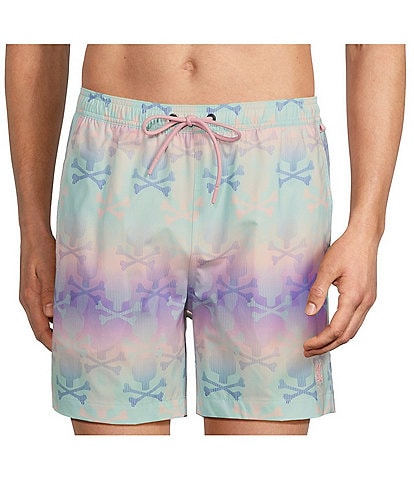 Psycho Bunny Forster Bunny Print 5 3/4" Swim Trunks