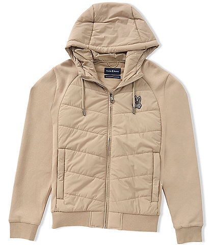 Psycho Bunny Gordley Mixed-Media Hooded Jacket