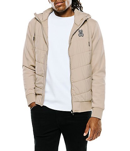 Psycho Bunny Gordley Mixed-Media Hooded Jacket