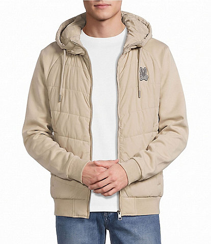 Psycho Bunny Gordley Mixed Media Hooded Jacket