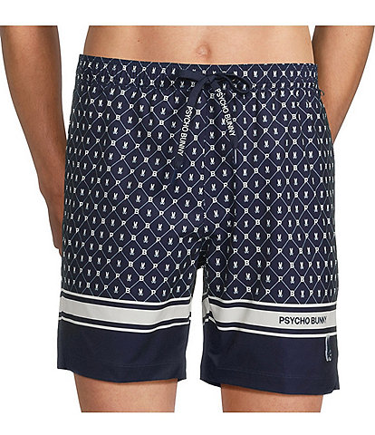 Psycho Bunny Hunter Allover Bunny Pattern 5 3/4" Inseam Swim Trunks