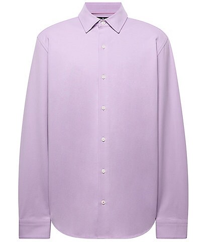 Psycho Bunny Jackson Classic Fit Stretch Knit Spread Collar Solid Dress Shirt