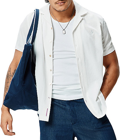 Psycho Bunny Jayme Seersucker Short Sleeve Woven Camp Shirt