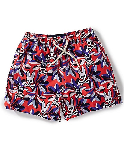 Psycho Bunny Little Boys Florian All Over Print Swim Trunks