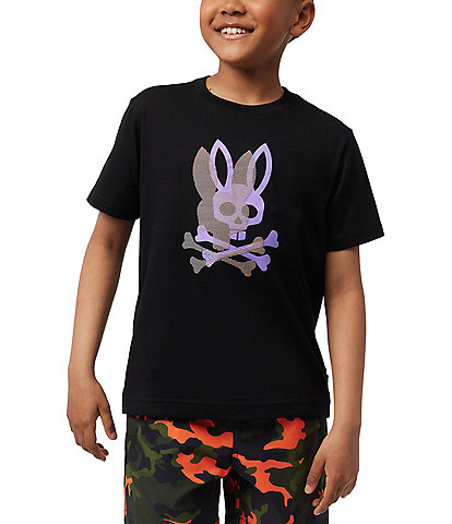 Psycho Bunny Little/Big Boys 5-20 Short Sleeve Chicago Dual Bunny Logo T-Shirt