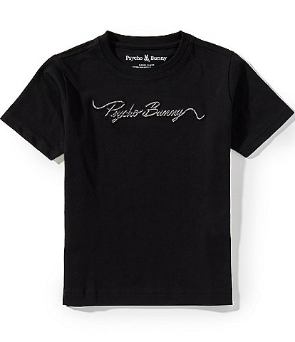 Psycho Bunny Little/Big Boys 5-20 Short-Sleeve Cyrus Rope-Style Embroidered-Wordmark Logo T-Shirt