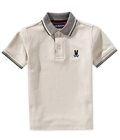 Psycho Bunny Little/Big Boys 5-20 Short-Sleeve Evandale Oxford-Collar Pique Polo Shirt