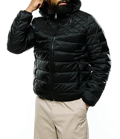 Psycho Bunny Quilted-Detail Hooded Puffer Jacket