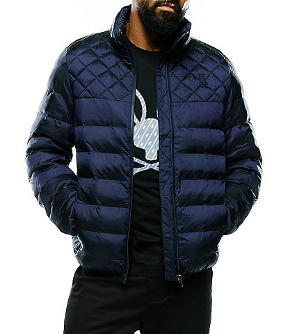 Psycho Bunny Quilted-Detail Hooded Puffer Jacket