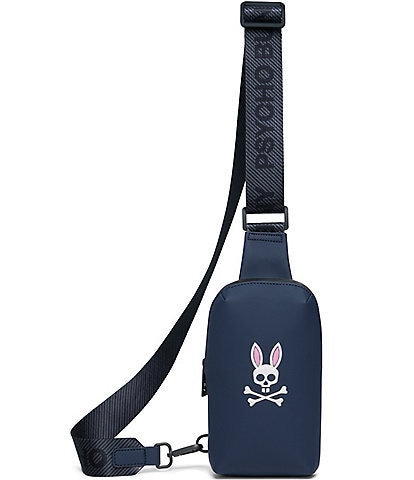 Psycho Bunny Rubberized Embossed Bunny Crossbody Bag