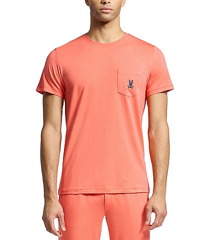Psycho Bunny Short Sleeve Jersey Pocket Embroidered Bunny Lounge T-Shirt