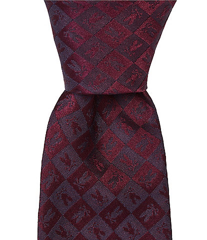 Psycho Bunny Tonal Checkerboard Bunny Traditional Silk Tie