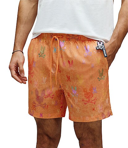Psycho Bunny Van Allover Bunny Print Swim Trunks