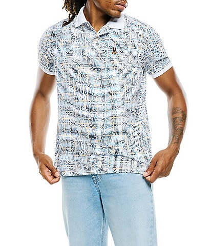 Psycho Bunny Wes Micro Print Short Sleeve Polo Shirt