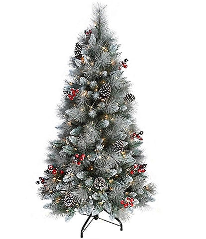 Puleo International Inc. 4.5-ft. Pre-Lit Glitter Pine Frosted Christmas Tree