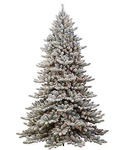 Puleo International Inc. 6.5 ft Pre-Lit Flocked Royal Majestic Artificial Frase Fir Christmas Tree