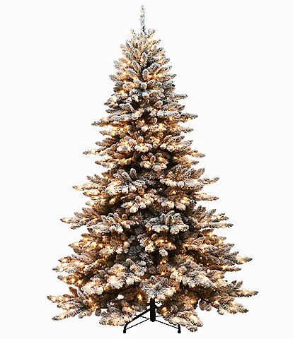Puleo International Inc. 7.5-ft. Pre-Lit Flocked Princess Spruce Christmas Tree