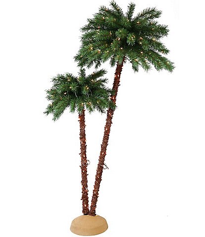 Puleo International Inc. Pre-Lit Double Palm Tree