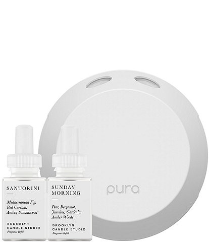 Pura 4 Smart Fragrance Diffuser x Brooklyn Candle Studio Santorini/Sunday Morning Fragrance Set