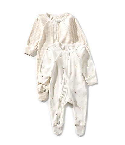 Purebaby Baby 2pk Zip Growsuit