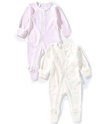 Purebaby Baby 2pk Zip Growsuit