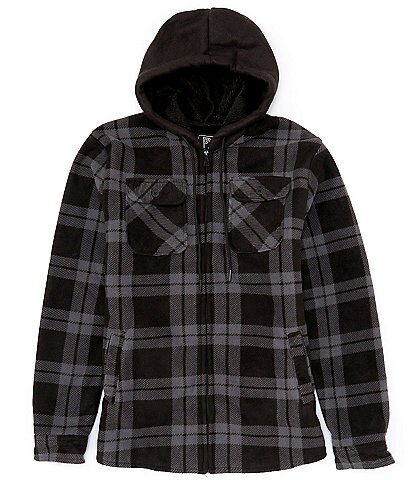 PX Clothing Sherpa Fleece Full Zip Hooded Jacket