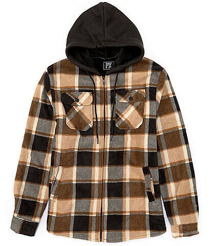 PX Clothing Sherpa Fleece Full Zip Hooded Jacket