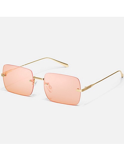 Quay Australia Unisex Gold TTYL Rimless 43mm Square Sunglasses