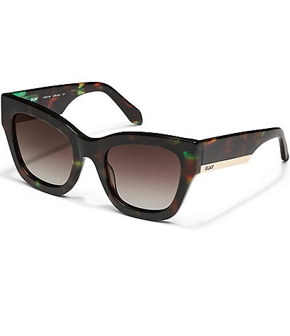 QUAY Women's By The Way 46mm Dappled Green Tortoise Square Sunglasses