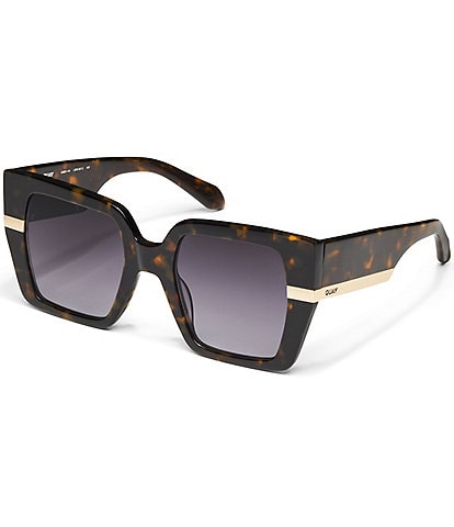 Quay Australia Women's Notorious 50mm Square Tortoise Sunglasses
