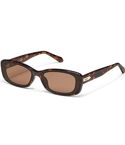 Quay Australia Women's Vibe Check 35mm Tortoise Rectangle Sunglasses