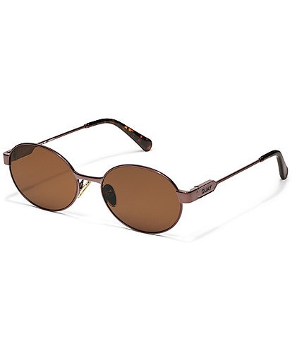QUAY Unisex Anyways 56mm Retro Oval Sunglasses