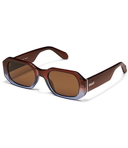 QUAY Women's Hyped Up 38mm Ombre Frame Rectangle Sunglasses
