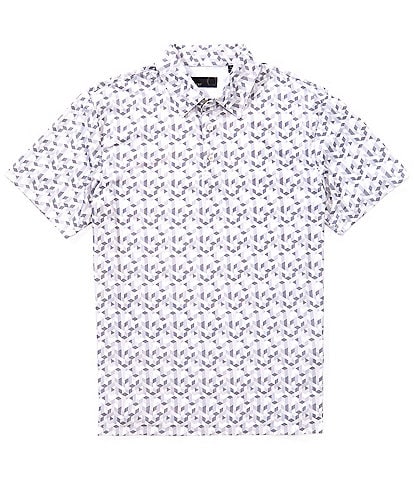 Quieti Box Print Short Sleeve Polo Shirt