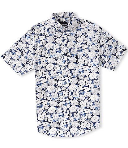 Quieti Floral Print Short Sleeve Woven Shirt