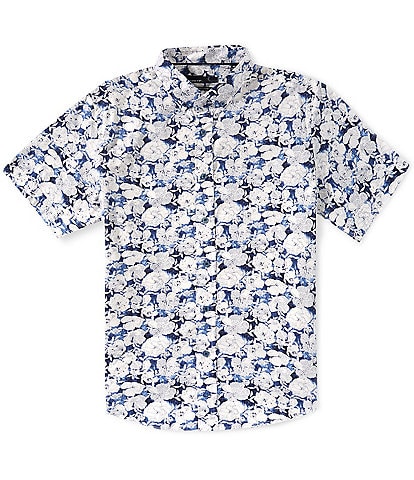 Quieti Floral Print Short Sleeve Woven Shirt