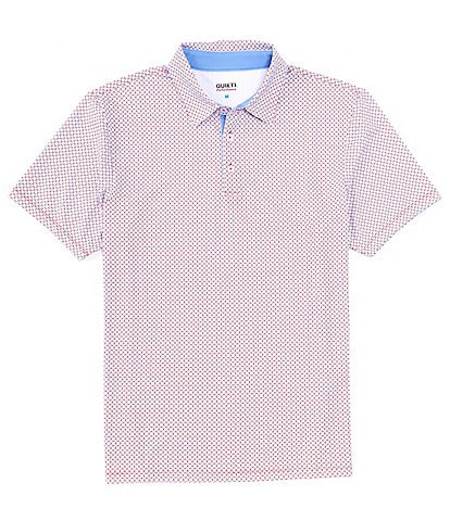 Quieti Geo Print Short Sleeve Polo Shirt