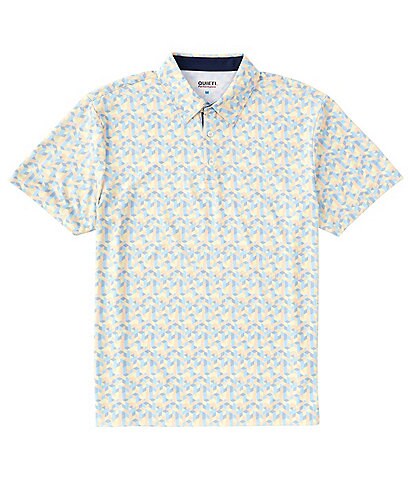 Quieti Geo Print Short-Sleeve Polo Shirt