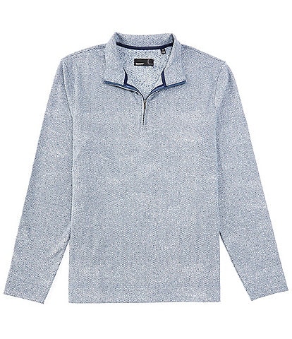 Quieti Herringbone Jacquard Quarter-Zip Pullover