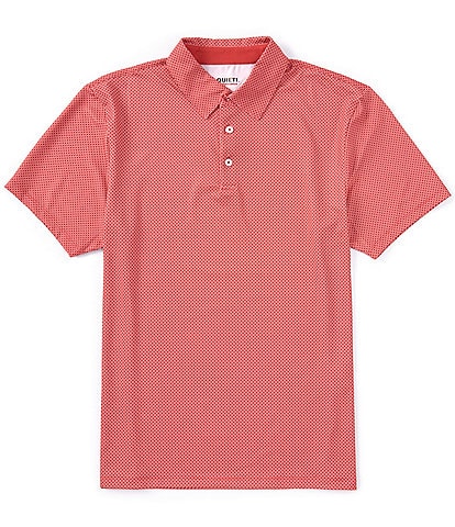 Quieti Mini Geo Print Short Sleeve Polo Shirt