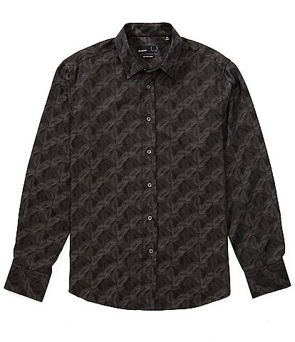 Quieti Palms Print Long Sleeve Woven Shirt