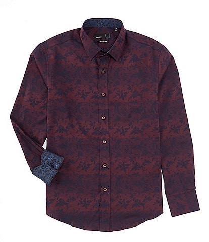 Quieti Performance Stretch Floral Jacquard Long Sleeve Woven Shirt