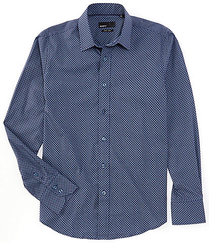Quieti Stretch Geo Print Long Sleeve Woven Shirt