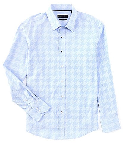 Quieti Stretch Houndstooth Jacquard Long Sleeve Woven Shirt