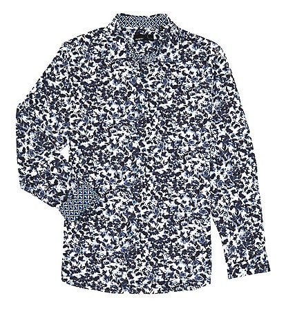 Quieti Stretch Large Floral Print Long Sleeve Woven Shirt