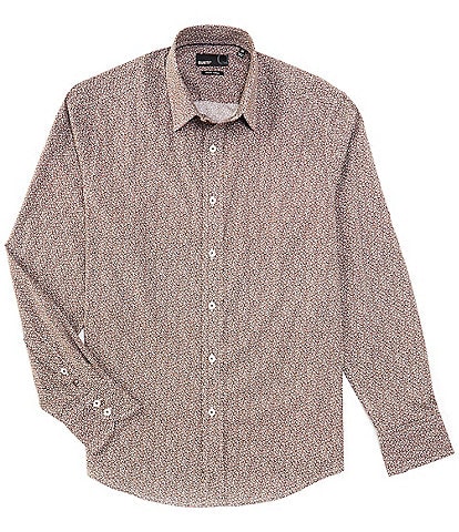 Quieti Stretch Mini Floral Print Long Sleeve Woven Shirt