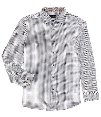 Quieti Stretch Mini Geo Print Long Sleeve Woven Shirt