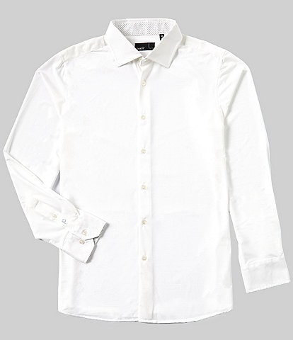 Quieti Stretch Solid Dobby Long Sleeve Woven Shirt