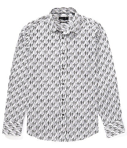 Quieti Stripe & Dot Print Long Sleeve Woven Shirt